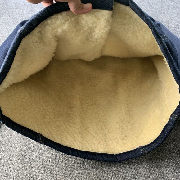 Vintage Carhartt Denim Jacket Sherpa Lined Button Up Dark Wash 80s 90s Size 42 - Picture 4 of 15